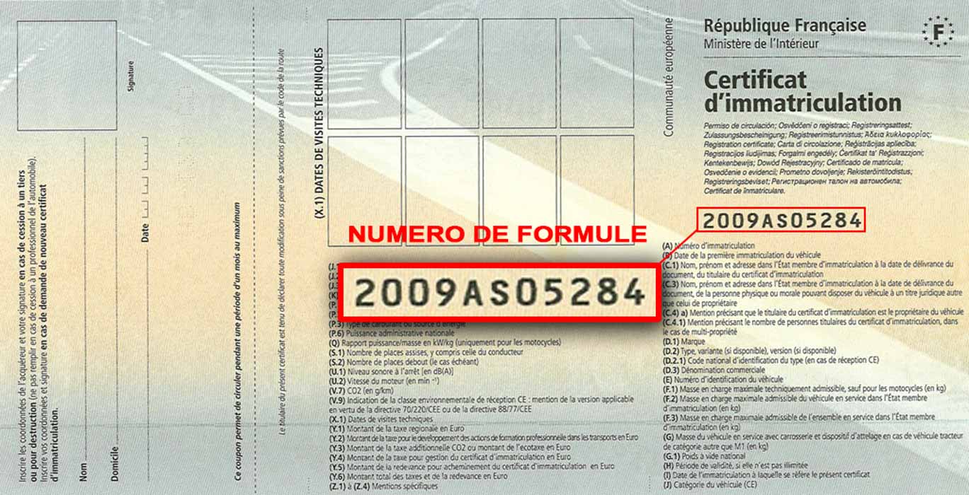 Numéro de formule